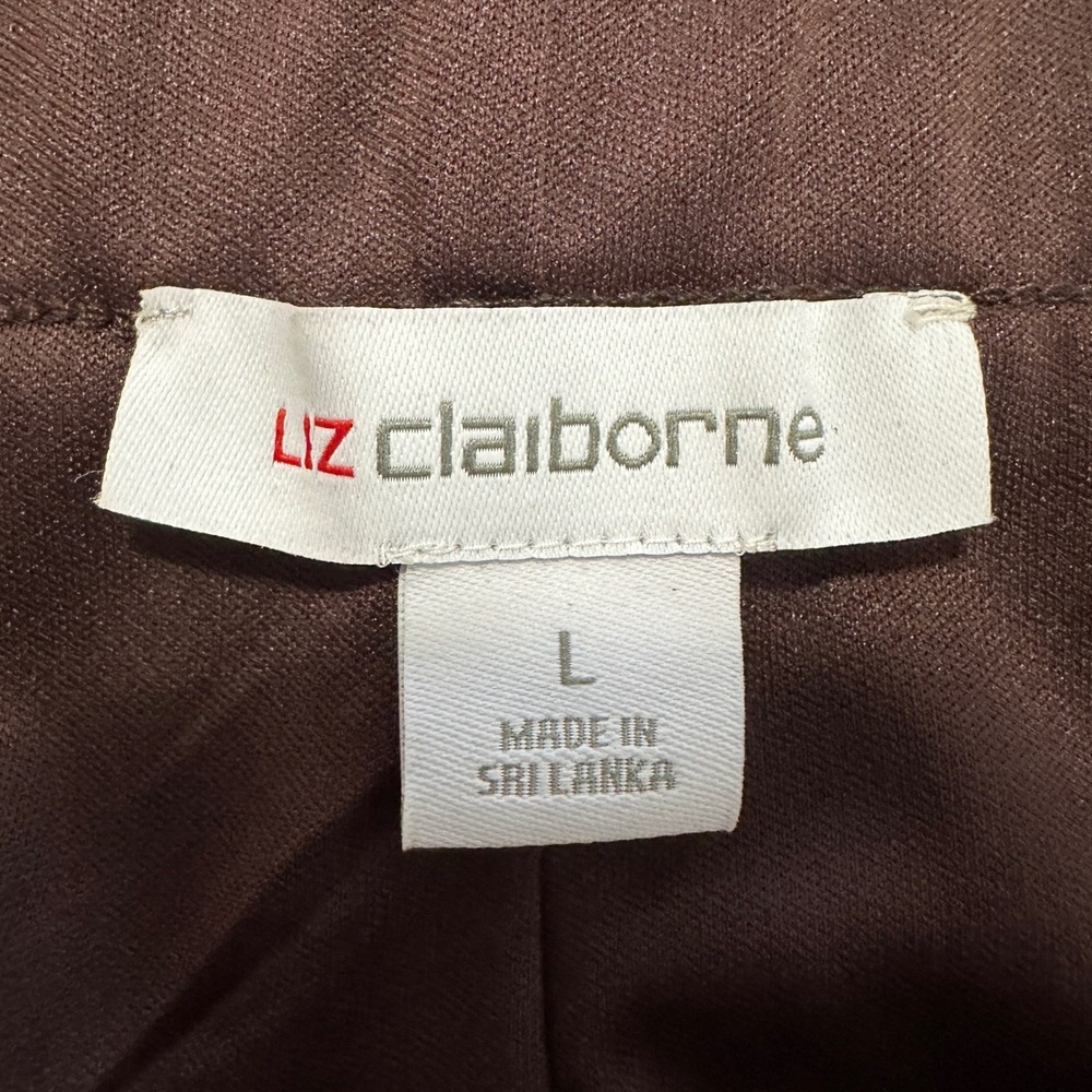 Liz Claiborne Women's L Sequin Midi Skirt Chocolate Brown Lined Sheer Hem NEW - Picture 5 of 9